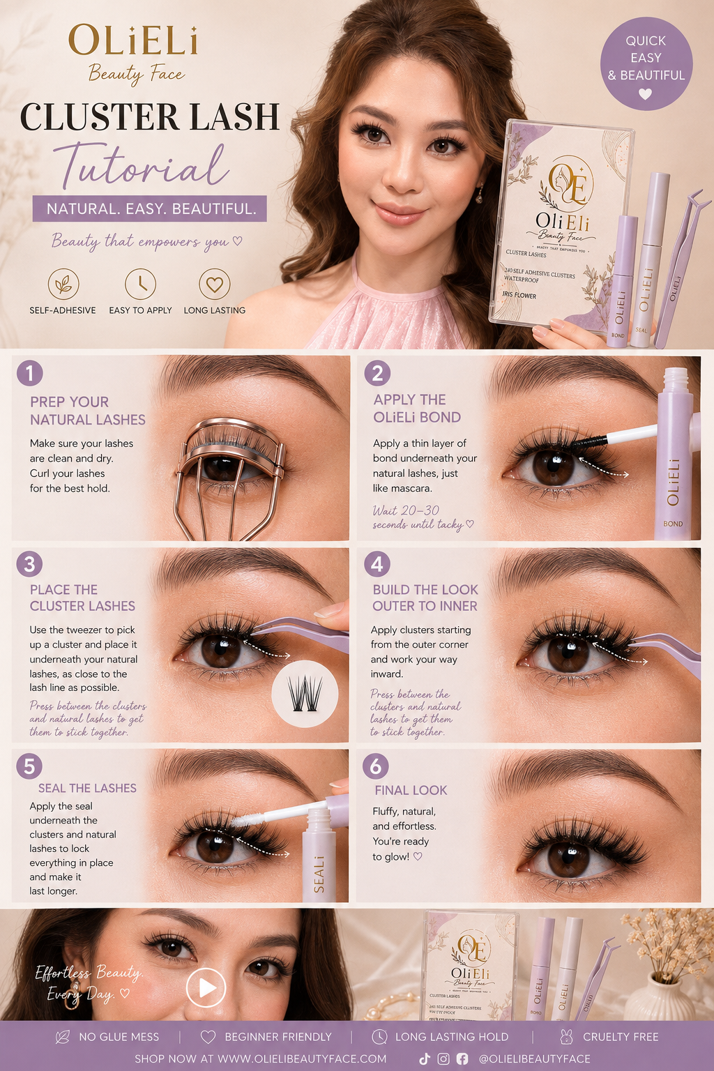 Iris Flower Cluster Lashes Wispy Petal Volume | DIY Lash Extensions